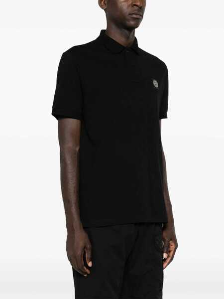 Tricouri Polo Stone Island Polo With Logo Patch BLACK Barbati (BM 19349138) 3
