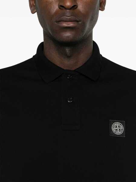 Tricouri Polo Stone Island Polo With Logo Patch BLACK Barbati (BM 19349138) 5