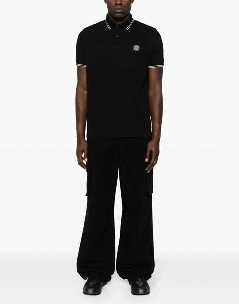 Tricouri Polo Stone Island Polo With Logo Patch BLACK Barbati (BM 19349153) 2