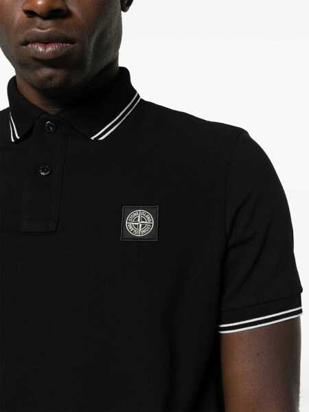 Tricouri Polo Stone Island Polo With Logo Patch BLACK Barbati (BM 19349153) 5