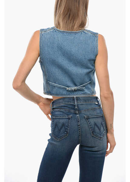 Bluze Givenchy Denim Vest Top With Back Martingale Light Blue Femei (BM 19349411) 3
