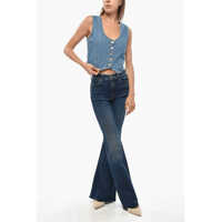 Topuri Givenchy Dama - Bluze Givenchy Denim Vest Top With Back Martingale Light Blue Femei (BM 19349411) - B-mall.ro