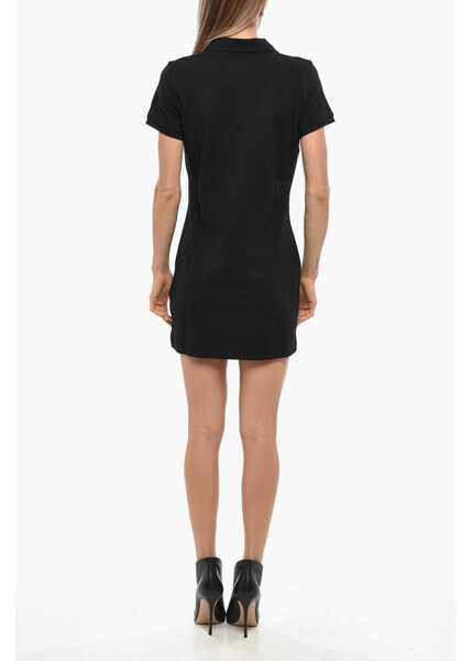 Tricouri Polo Diesel Piquet Cotton D-Tenny Polo Shirt Dress With Oval-D Logo Black Femei (BM 19349420) 3