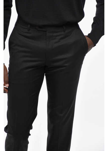 Pantaloni eleganti CORNELIANI Scalloped Hem Virgin Wool Pants Black Barbati (BM 19349423) 2