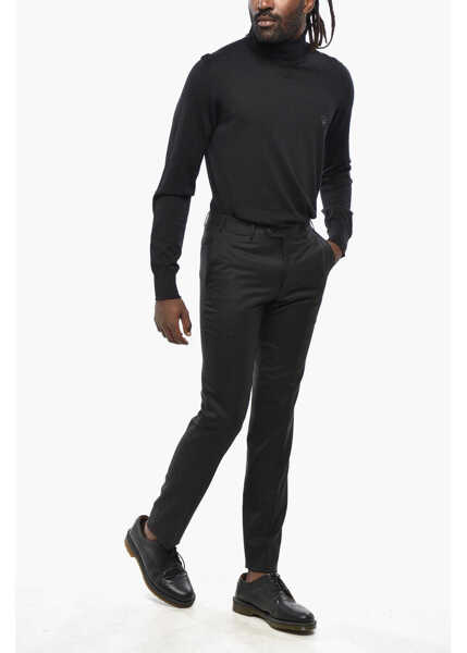 Pantaloni eleganti CORNELIANI Scalloped Hem Virgin Wool Pants Black Barbati (BM 19349423) 3