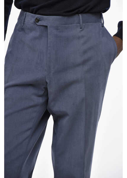 Pantaloni eleganti CORNELIANI Cotton Stretch Academy Pants With Belt Loops Blue Barbati (BM 19349432) 2