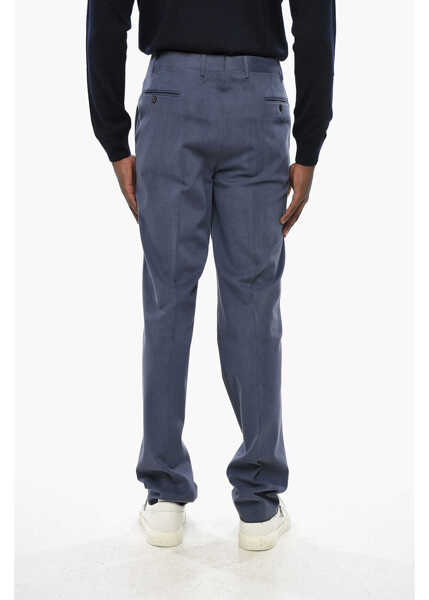 Pantaloni eleganti CORNELIANI Cotton Stretch Academy Pants With Belt Loops Blue Barbati (BM 19349432) 4