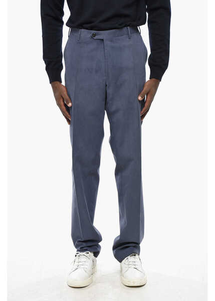 Pantaloni eleganti CORNELIANI Cotton Stretch Academy Pants With Belt Loops Blue Barbati (BM 19349432) 1