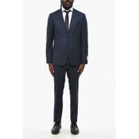 Costume Cc Collection Bird's Eye Virgin Wool Suit With Flap Pockets Barbati