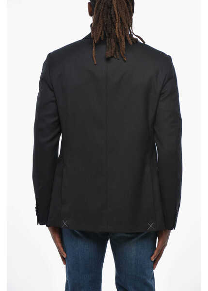 Sacouri CORNELIANI Cc Collection Single-Breasted Virgin Wool Blazer With Notch Black Barbati (BM 19349465) 4