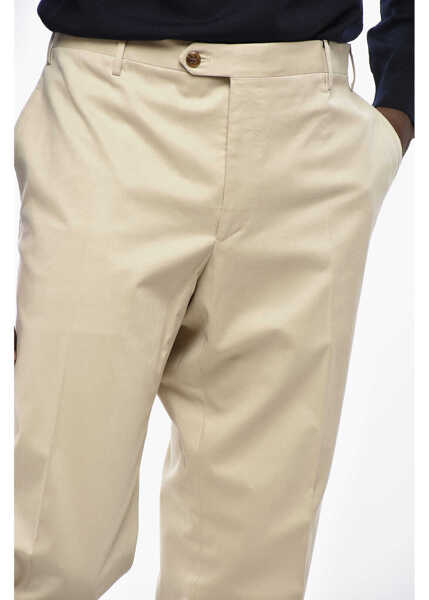 Pantaloni eleganti CORNELIANI Cotton Stretch Academy Pants With Belt Loops Beige Barbati (BM 19349468) 2