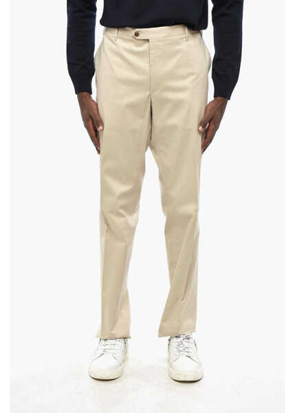 Pantaloni eleganti CORNELIANI Cotton Stretch Academy Pants With Belt Loops Beige Barbati (BM 19349468) 1