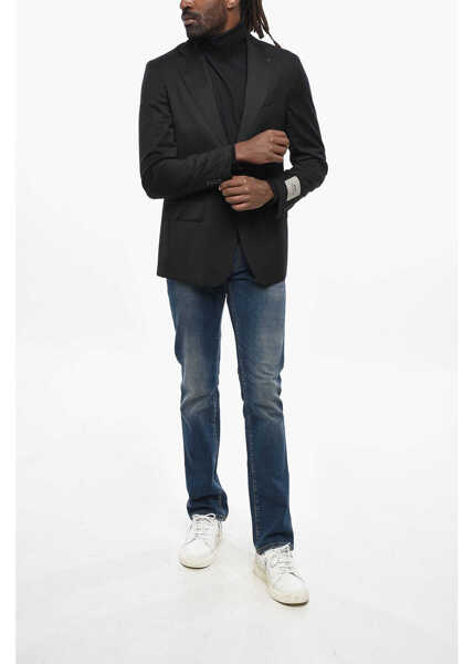 Sacouri CORNELIANI Cc Collection Virgin Wool Slim Fit Blazer With Flap Pockets Black Barbati (BM 19349474) 3