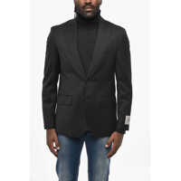 Sacouri Cc Collection Virgin Wool Slim Fit Blazer With Flap Pockets Barbati