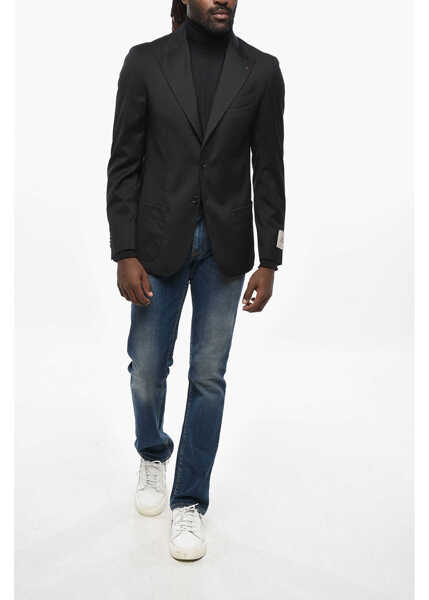 Sacouri CORNELIANI Cc Collection Virgin Wool Blazer With Peak Lapel Black Barbati (BM 19349480) 3