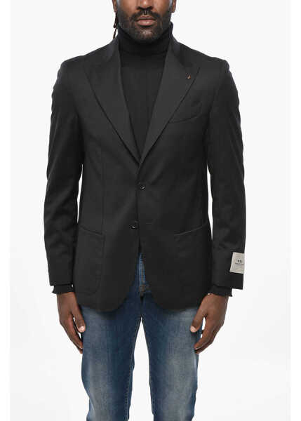 Sacouri CORNELIANI Cc Collection Virgin Wool Blazer With Peak Lapel Black Barbati (BM 19349480) 1