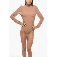 Body-uri Turtleneck Mesh Bodysuit With Cut-Outs Femei