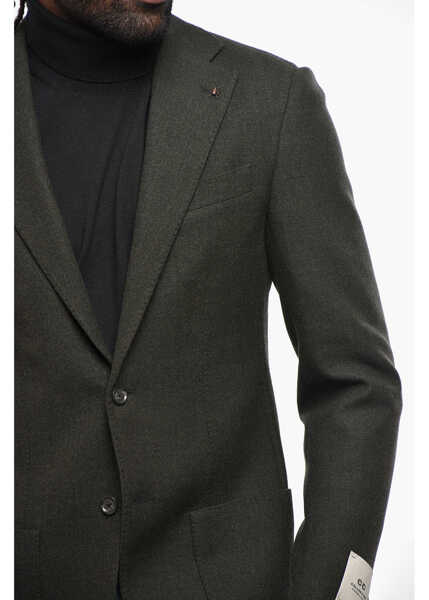 Sacouri CORNELIANI Cc Collection Half-Lined Cashmere Blend Blazer Military Green Barbati (BM 19349498) 2
