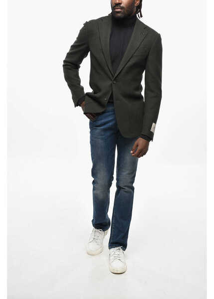 Sacouri CORNELIANI Cc Collection Half-Lined Cashmere Blend Blazer Military Green Barbati (BM 19349498) 3