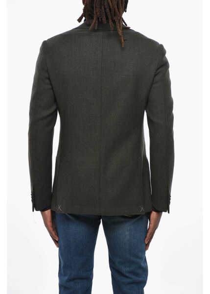 Sacouri CORNELIANI Cc Collection Half-Lined Cashmere Blend Blazer Military Green Barbati (BM 19349498) 4