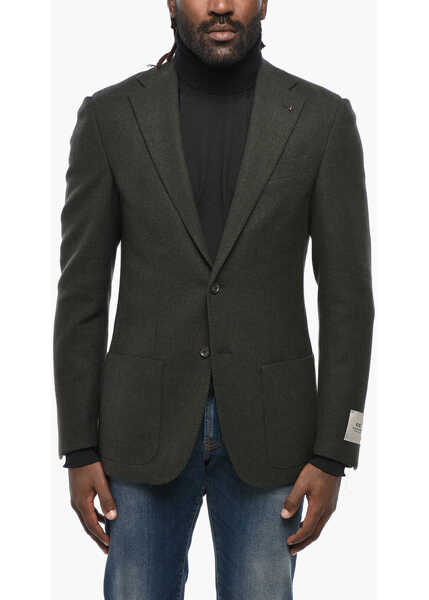 Sacouri CORNELIANI Cc Collection Half-Lined Cashmere Blend Blazer Military Green Barbati (BM 19349498) 1