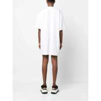 Tricouri MSGM Dama - Tricouri MSGM Cotton Oversized T-Shirt With Glittered Logo White Femei (BM 19349513) - B-mall.ro