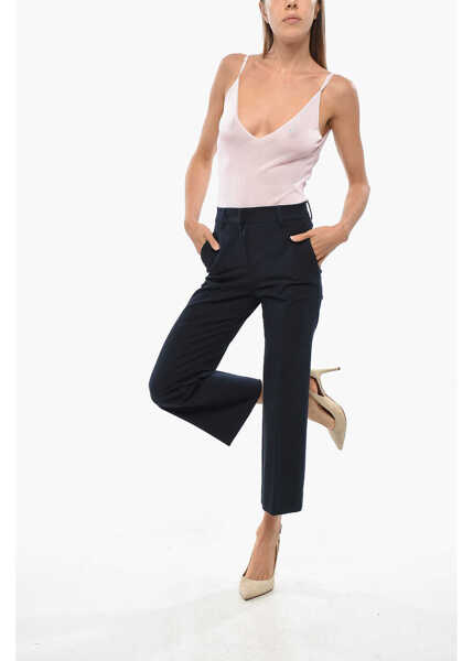 Pantaloni casual Incotex Stretch Cotton Chinos Pants Blue Femei (BM 19349612) 4