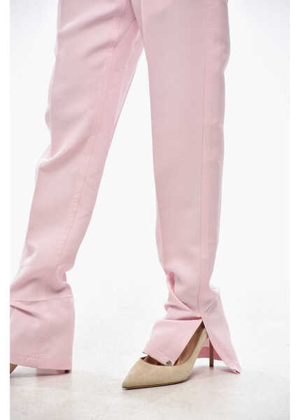 Pantaloni casual SETCHU 4-Pocket Wool Blend Pants With Buttoned Bottom Pink Femei (BM 19349630) 2