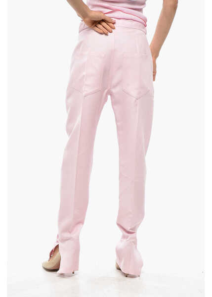 Pantaloni casual SETCHU 4-Pocket Wool Blend Pants With Buttoned Bottom Pink Femei (BM 19349630) 3