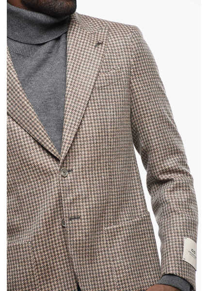 Sacouri CORNELIANI Cc Collection Houndstooth Patterned Wool Blazer With Peak La Multicolor Barbati (BM 19349636) 2