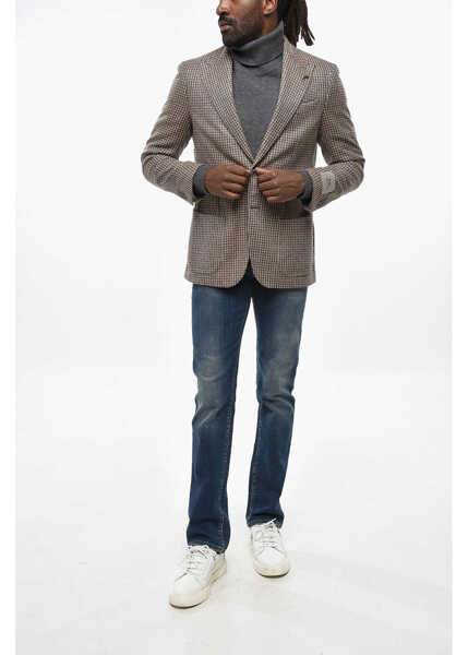 Sacouri CORNELIANI Cc Collection Houndstooth Patterned Wool Blazer With Peak La Multicolor Barbati (BM 19349636) 3