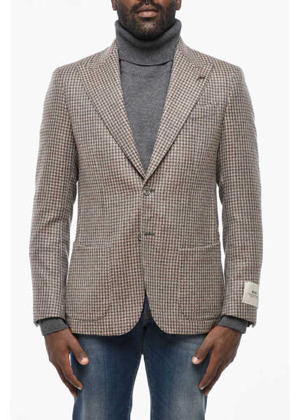 Sacouri CORNELIANI Cc Collection Houndstooth Patterned Wool Blazer With Peak La Multicolor Barbati (BM 19349636) 1