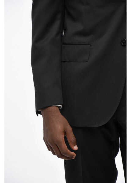 Costume CORNELIANI Virgin Wool Side Vents Notch Lapel 2-Button Suit Black Barbati (BM 19349642) 3