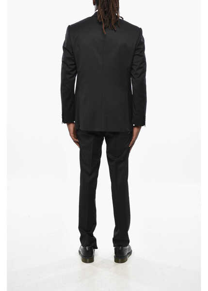 Costume CORNELIANI Virgin Wool Side Vents Notch Lapel 2-Button Suit Black Barbati (BM 19349642) 4