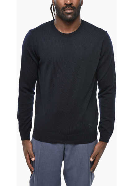 Pulovere CORNELIANI Crew Neck Virgin Wool Sweater Blue Barbati (BM 19349648) 1