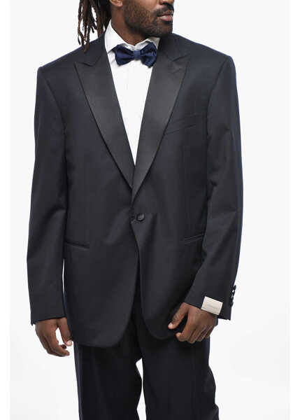 Costume CORNELIANI Virgin Wool Smoking Leader Suit With Satin Peak Lapel Blue Barbati (BM 19349651) 2