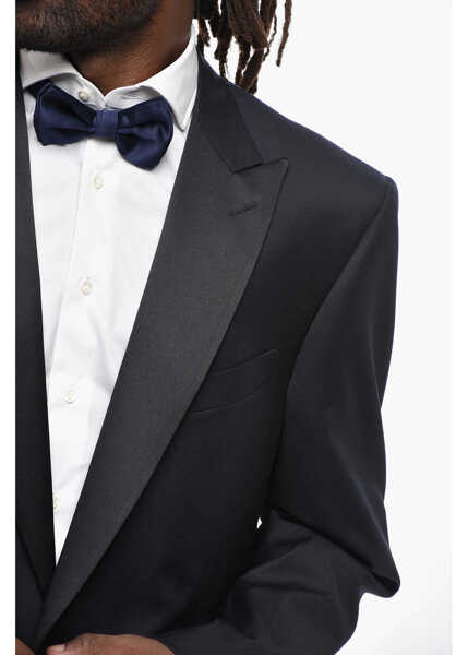 Costume CORNELIANI Virgin Wool Smoking Leader Suit With Satin Peak Lapel Blue Barbati (BM 19349651) 3