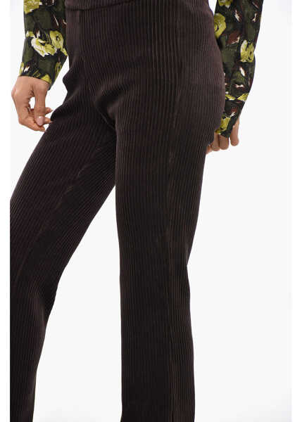 Pantaloni casual AVENUE MONTAIGNE Corduroy Bootcut Pants With Elastic Waistband Brown Femei (BM 19349654) 2