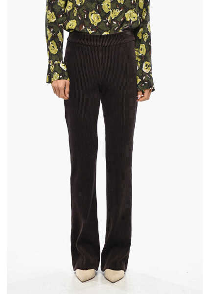 Pantaloni casual AVENUE MONTAIGNE Corduroy Bootcut Pants With Elastic Waistband Brown Femei (BM 19349654) 1