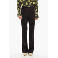 Pantaloni casual Corduroy Bootcut Pants With Elastic Waistband Femei