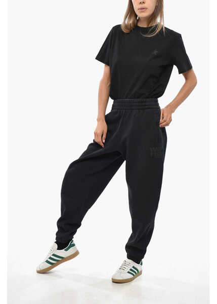 Pantaloni de trening Alexander Wang Solid Color Cotton Joggers Black Femei (BM 19349666) 4
