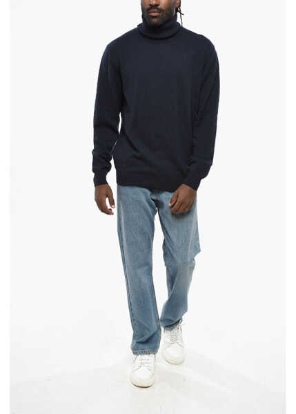 Pulovere CORNELIANI Cashmere Turtleneck Sweater Blue Barbati (BM 19349669) 4