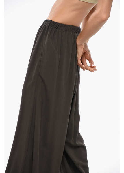 Pantaloni casual QUIRA Palazzo Pants With Elastic Waistband Brown Femei (BM 19349684) 2