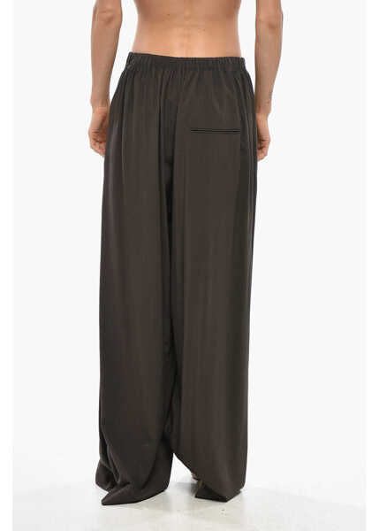 Pantaloni casual QUIRA Palazzo Pants With Elastic Waistband Brown Femei (BM 19349684) 3