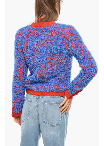 Cardigane Tory Burch Tweed Wool Confetti Cardigan Light Blue Femei (BM 19349687) 3