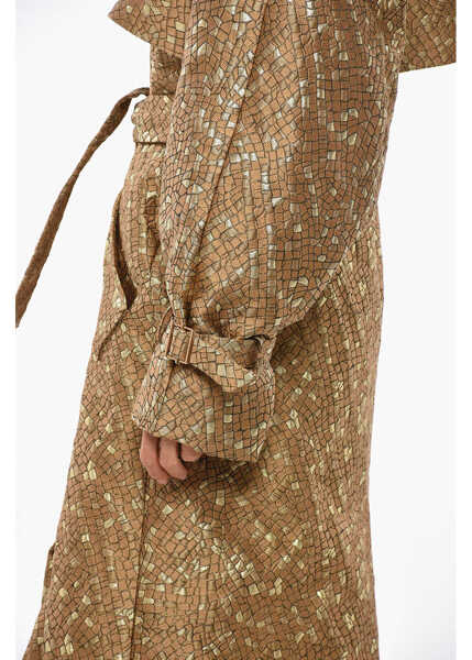 Paltoane Max Mara Atelier Jacquard Salsa Coat With Belt Gold Femei (BM 19349885) 2