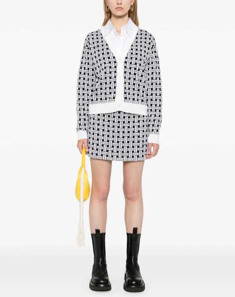 Fuste scurte Kenzo Jacquard Knitted Weave Miniskirt Black & White Femei (BM 19349903) 2