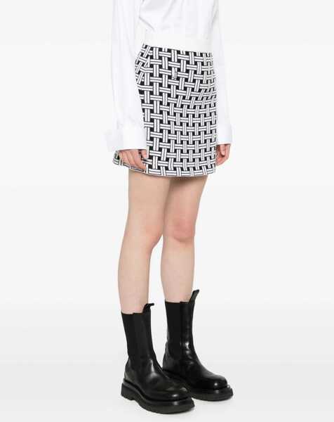 Fuste scurte Kenzo Jacquard Knitted Weave Miniskirt Black & White Femei (BM 19349903) 3