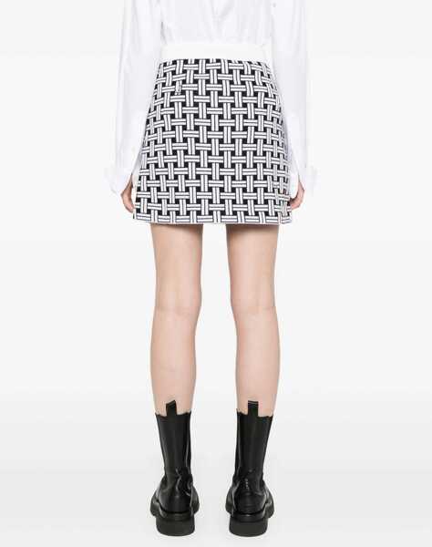 Fuste scurte Kenzo Jacquard Knitted Weave Miniskirt Black & White Femei (BM 19349903) 4