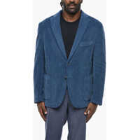 Sacouri Cc Collection Ribbed Velour Ecuador Single Breasted Blazer Barbati